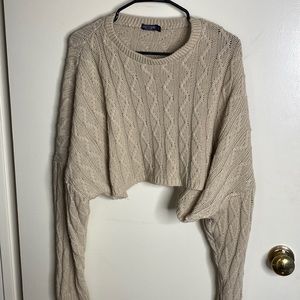 Nasty Gal beige cropped sweater